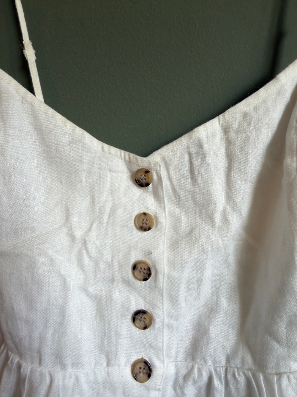 Madewell Women’s White Linen Button-Front Cami Top
